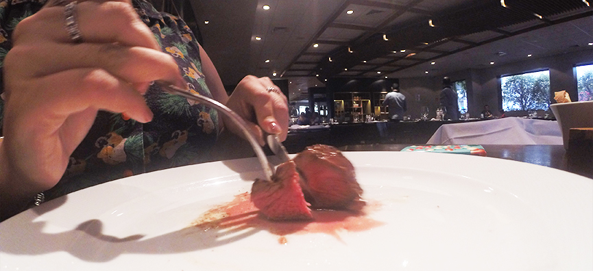 Chorizo no ponto para mal passado.