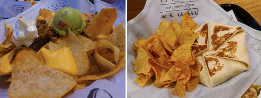 Loaded Nachos e Chunchwrap Supreme