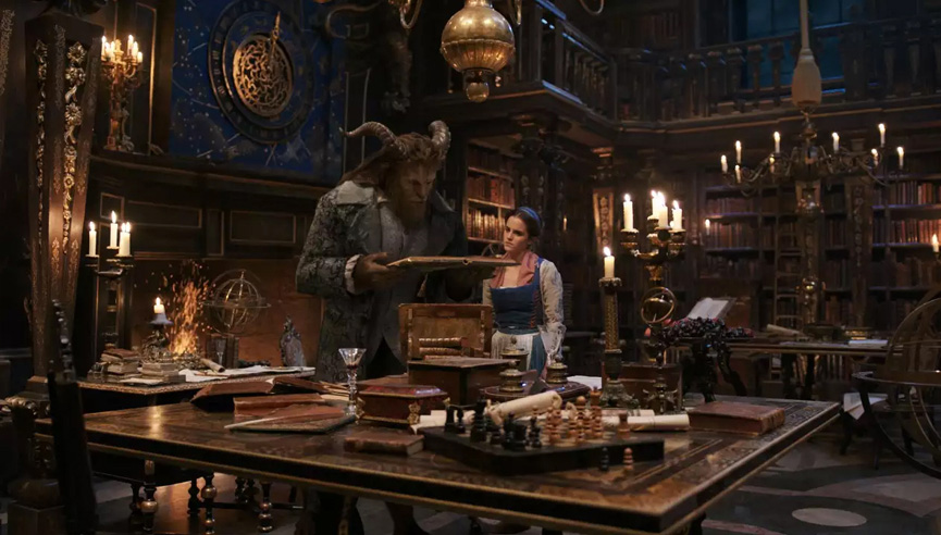 A biblioteca do castelo da Fera