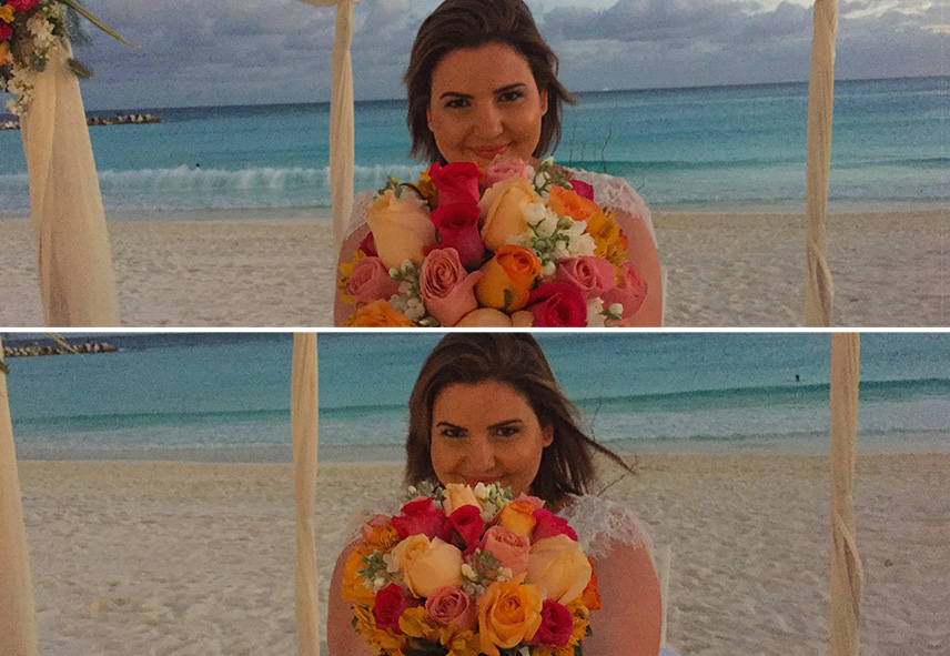 Buquê na praia em Cancun